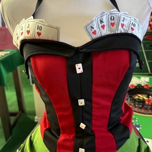 Lady Luck Roulette Casino Halloween costume 4 piece size M - Picture 6 of 9